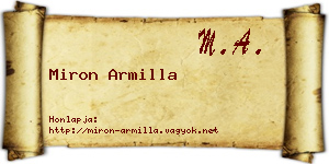 Miron Armilla névjegykártya
